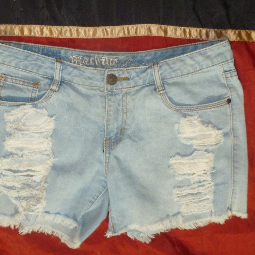 Machine  Nouvelle Mode Distressed Raw finish  Jean shorts ~ Sz L